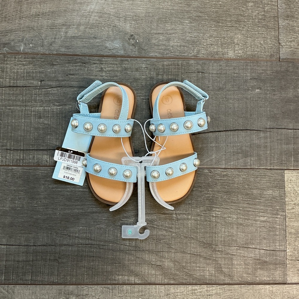 Cat & Jack Light Blue Sandals with Silver Studs
